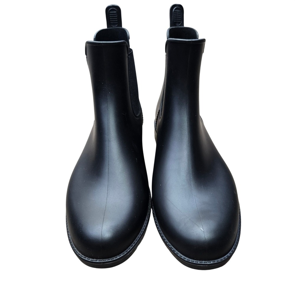 Asgard Womens Black Waterproof Chelsea Rain Boots Matte Ankle Booties Size 9.5 - Picture 2 of 6